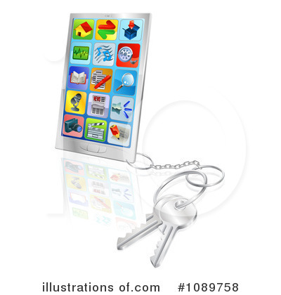 Royalty-Free (RF) Cell Phone Clipart Illustration by AtStockIllustration - Stock Sample #1089758