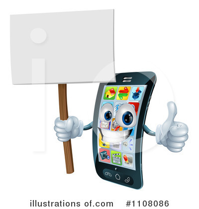 Royalty-Free (RF) Cell Phone Clipart Illustration by AtStockIllustration - Stock Sample #1108086