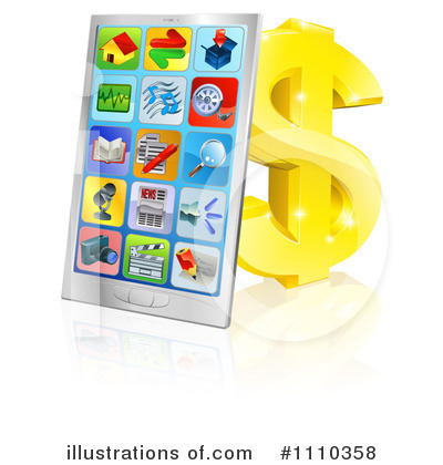 Royalty-Free (RF) Cell Phone Clipart Illustration by AtStockIllustration - Stock Sample #1110358