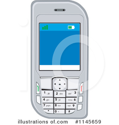 Royalty-Free (RF) Cell Phone Clipart Illustration by patrimonio - Stock Sample #1145659