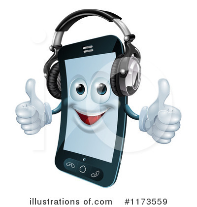 Royalty-Free (RF) Cell Phone Clipart Illustration by AtStockIllustration - Stock Sample #1173559