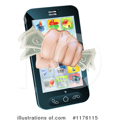 Royalty-Free (RF) Cell Phone Clipart Illustration by AtStockIllustration - Stock Sample #1176115