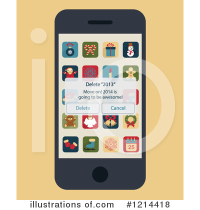Royalty-Free (RF) Cell Phone Clipart Illustration by Eugene - Stock Sample #1214418