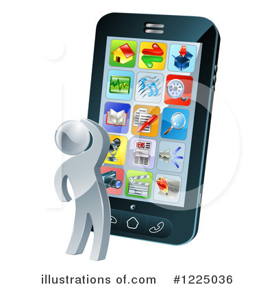 Royalty-Free (RF) Cell Phone Clipart Illustration by AtStockIllustration - Stock Sample #1225036