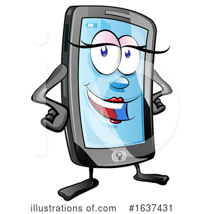 Cell Phone Clipart #1637431 by Domenico Condello