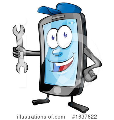 Cell Phone Clipart #1637822 by Domenico Condello