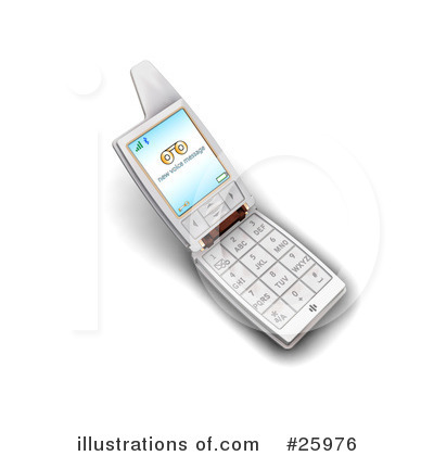 Royalty-Free (RF) Cell Phone Clipart Illustration by KJ Pargeter - Stock Sample #25976
