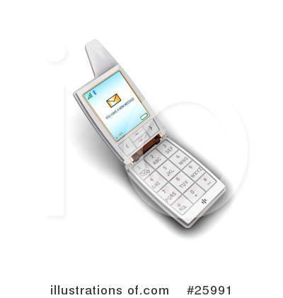 Royalty-Free (RF) Cell Phone Clipart Illustration by KJ Pargeter - Stock Sample #25991
