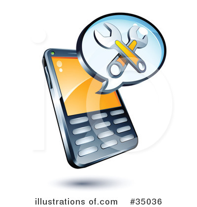 Royalty-Free (RF) Cell Phone Clipart Illustration by beboy - Stock Sample #35036