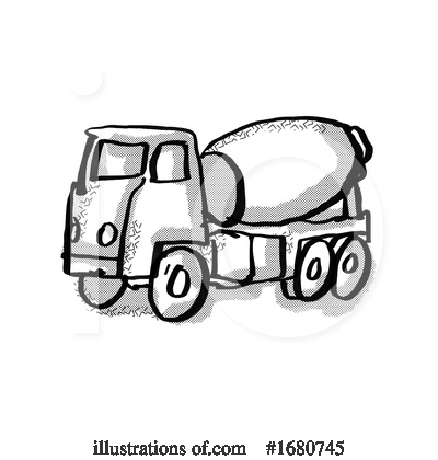 Cement Truck Clipart #1680745 by patrimonio