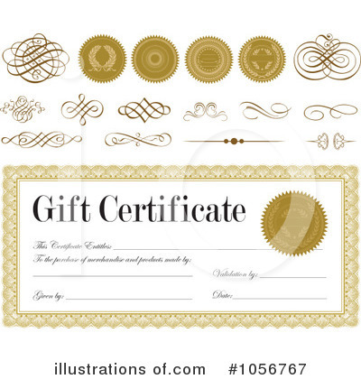 Royalty-Free (RF) Certificate Clipart Illustration by BestVector - Stock Sample #1056767