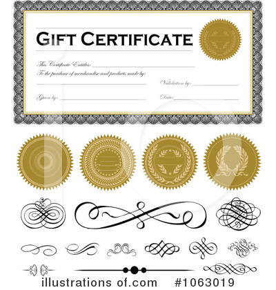 Royalty-Free (RF) Certificate Clipart Illustration by BestVector - Stock Sample #1063019
