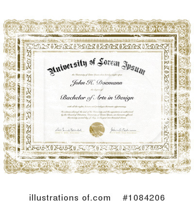 Royalty-Free (RF) Certificate Clipart Illustration by BestVector - Stock Sample #1084206