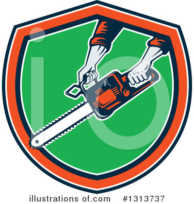 Royalty-Free (RF) Chainsaw Clipart Illustration by patrimonio - Stock Sample #1313737