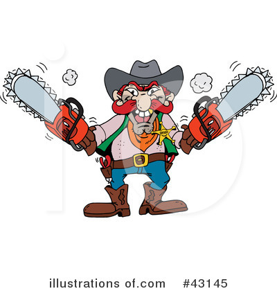 Royalty-Free (RF) Chainsaw Clipart Illustration by Dennis Holmes Designs - Stock Sample #43145