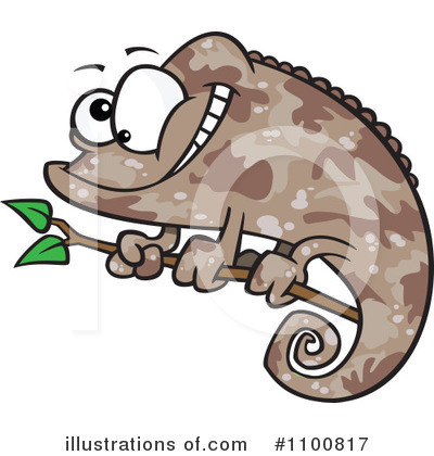 Royalty-Free (RF) Chameleon Clipart Illustration by toonaday - Stock Sample #1100817