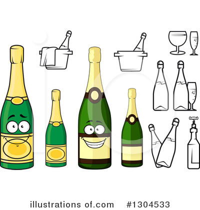 Royalty-Free (RF) Champagne Clipart Illustration by Vector Tradition SM - Stock Sample #1304533