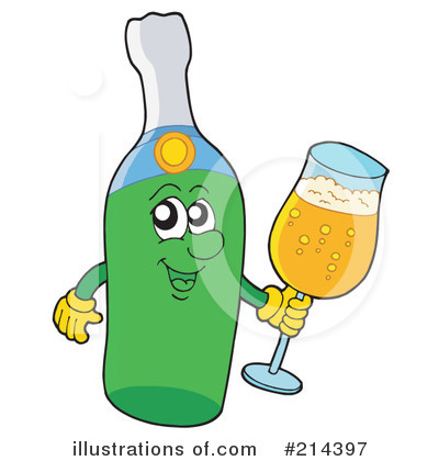 Royalty-Free (RF) Champagne Clipart Illustration by visekart - Stock Sample #214397