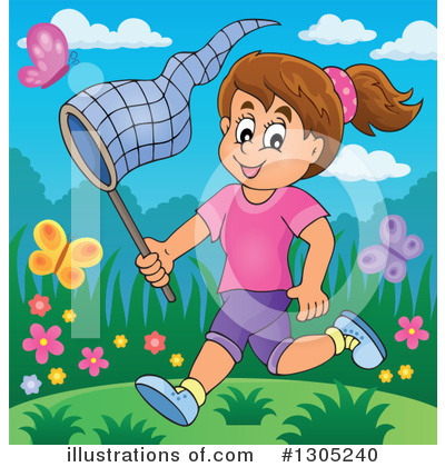Royalty-Free (RF) Chasing Butterflies Clipart Illustration by visekart - Stock Sample #1305240