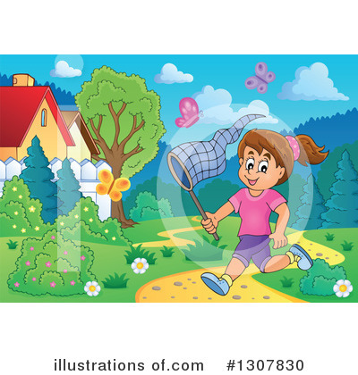 Royalty-Free (RF) Chasing Butterflies Clipart Illustration by visekart - Stock Sample #1307830