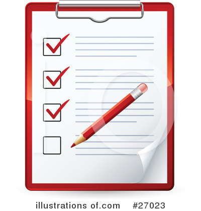 Royalty-Free (RF) Check List Clipart Illustration by beboy - Stock Sample #27023
