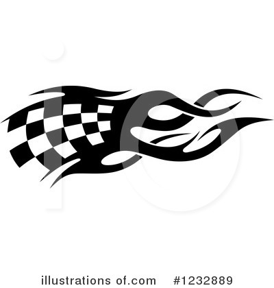 Royalty-Free (RF) Checkered Flag Clipart Illustration by Vector Tradition SM - Stock Sample #1232889