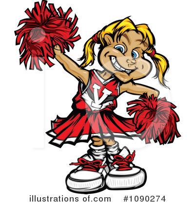 Royalty-Free (RF) Cheerleader Clipart Illustration by Chromaco - Stock Sample #1090274