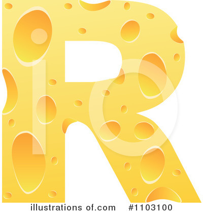 Royalty-Free (RF) Cheese Letter Clipart Illustration by Andrei Marincas - Stock Sample #1103100