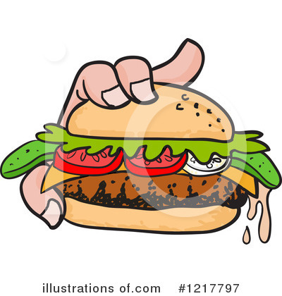 Royalty-Free (RF) Cheeseburger Clipart Illustration by LaffToon - Stock Sample #1217797