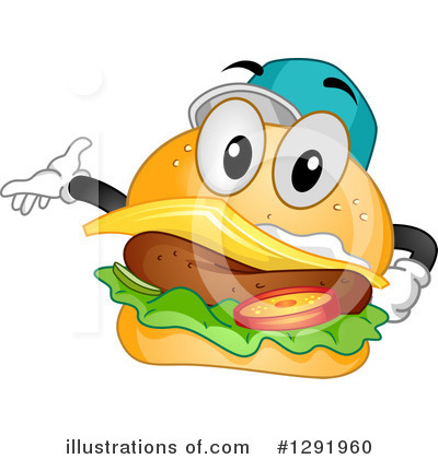 Royalty-Free (RF) Cheeseburger Clipart Illustration by BNP Design Studio - Stock Sample #1291960