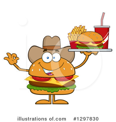 Royalty-Free (RF) Cheeseburger Clipart Illustration by Hit Toon - Stock Sample #1297830