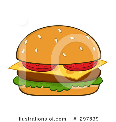 Royalty-Free (RF) Cheeseburger Clipart Illustration by Hit Toon - Stock Sample #1297839