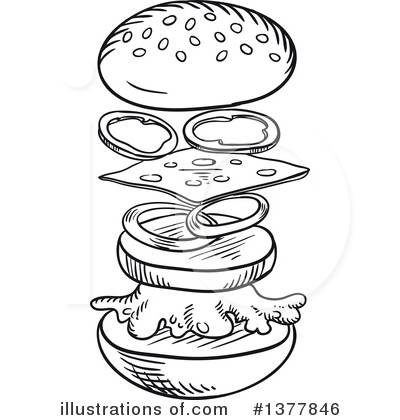 Cheeseburger Clipart #1377846 by Vector Tradition SM