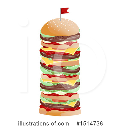 Royalty-Free (RF) Cheeseburger Clipart Illustration by BNP Design Studio - Stock Sample #1514736