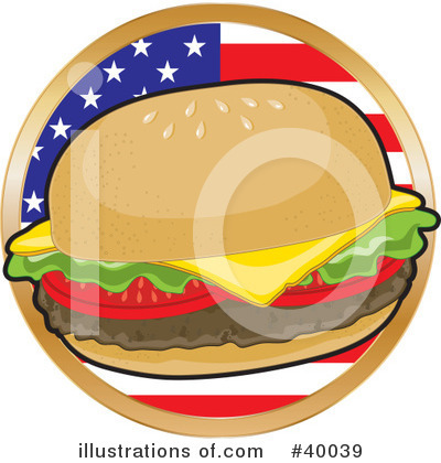 Royalty-Free (RF) Cheeseburger Clipart Illustration by Maria Bell - Stock Sample #40039