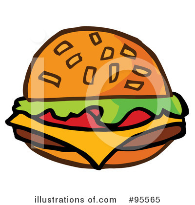 Royalty-Free (RF) Cheeseburger Clipart Illustration by Hit Toon - Stock Sample #95565