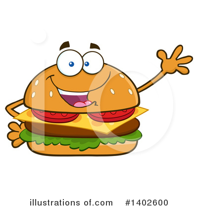 Cheeseburger Mascot Clipart #1402600 by Hit Toon