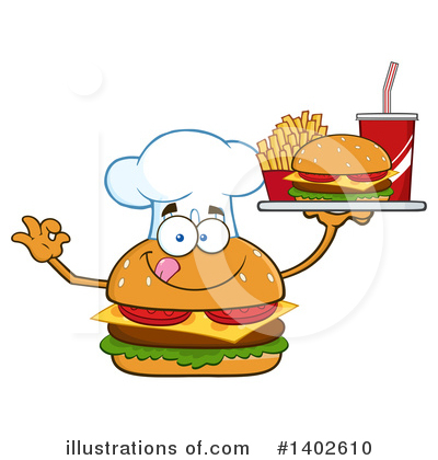 Royalty-Free (RF) Cheeseburger Mascot Clipart Illustration by Hit Toon - Stock Sample #1402610