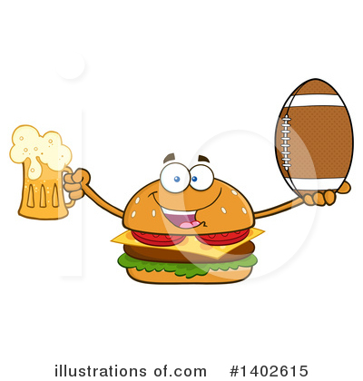 Royalty-Free (RF) Cheeseburger Mascot Clipart Illustration by Hit Toon - Stock Sample #1402615