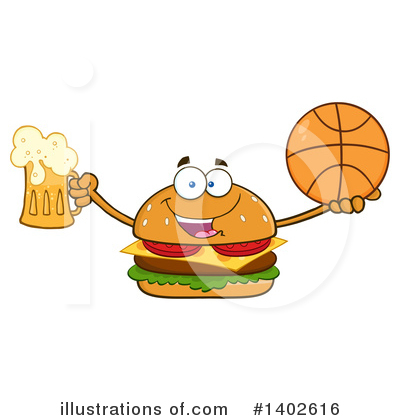 Royalty-Free (RF) Cheeseburger Mascot Clipart Illustration by Hit Toon - Stock Sample #1402616