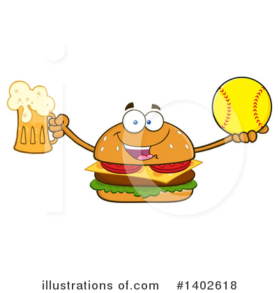 Royalty-Free (RF) Cheeseburger Mascot Clipart Illustration by Hit Toon - Stock Sample #1402618