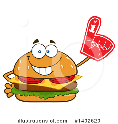Royalty-Free (RF) Cheeseburger Mascot Clipart Illustration by Hit Toon - Stock Sample #1402620