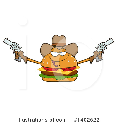 Royalty-Free (RF) Cheeseburger Mascot Clipart Illustration by Hit Toon - Stock Sample #1402622