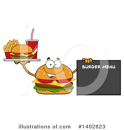 Royalty-Free (RF) Cheeseburger Mascot Clipart Illustration by Hit Toon - Stock Sample #1402623