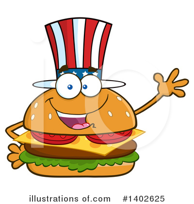 American Cheeseburger Clipart #1402625 by Hit Toon