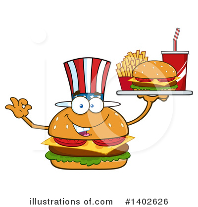 American Cheeseburger Clipart #1402626 by Hit Toon