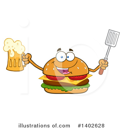 Royalty-Free (RF) Cheeseburger Mascot Clipart Illustration by Hit Toon - Stock Sample #1402628
