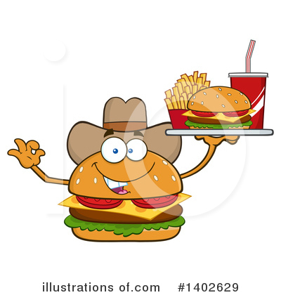 Royalty-Free (RF) Cheeseburger Mascot Clipart Illustration by Hit Toon - Stock Sample #1402629
