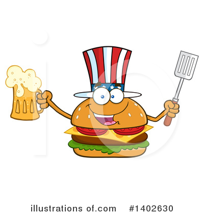 Royalty-Free (RF) Cheeseburger Mascot Clipart Illustration by Hit Toon - Stock Sample #1402630