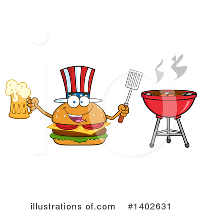 American Cheeseburger Clipart #1402631 by Hit Toon